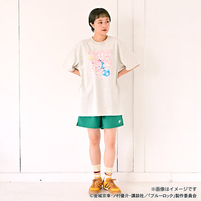 ブルーロック_Ms LUTRAコラボ ゆったりTシャツ(千切 豹馬)