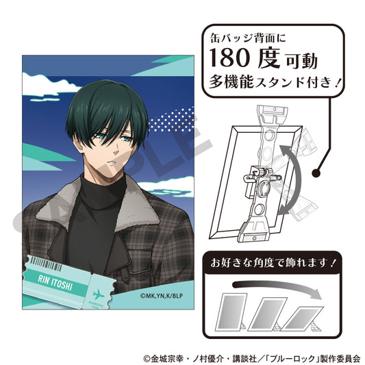 ブルーロック_アート缶バッジ　糸師凛　旅行