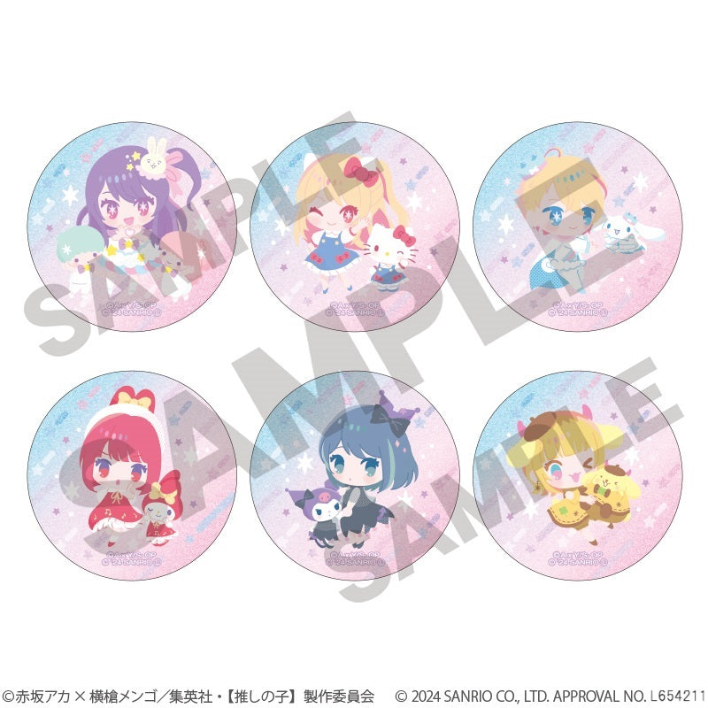 【推しの子】×サンリオキャラクターズ_トレーディンググリッター缶バッジ　【コンプリートBOX／6個入り】