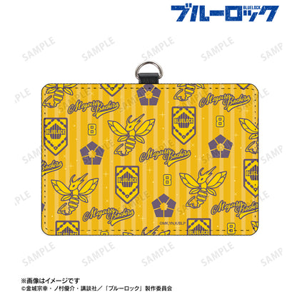 ブルーロック_蜂楽 廻 モチーフ柄 ネックストラップ付き2ポケットパスケース