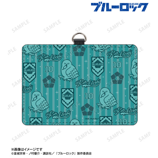 ブルーロック_糸師 凛 モチーフ柄 ネックストラップ付き2ポケットパスケース