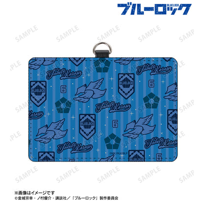 ブルーロック_烏 旅人 モチーフ柄 ネックストラップ付き2ポケットパスケース