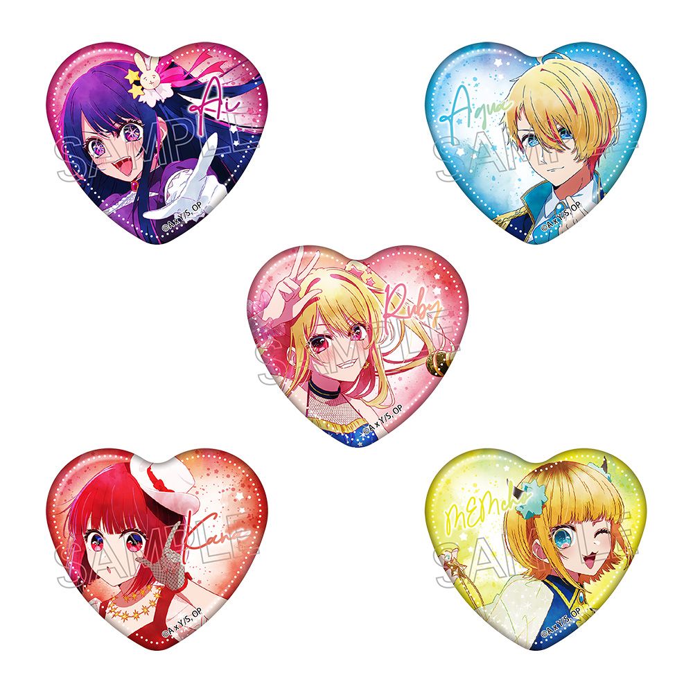 【推しの子】_ウェットカラーシリーズ ハート缶バッジ -Twinkle Star-【コンプリートBOX／5個入り】
