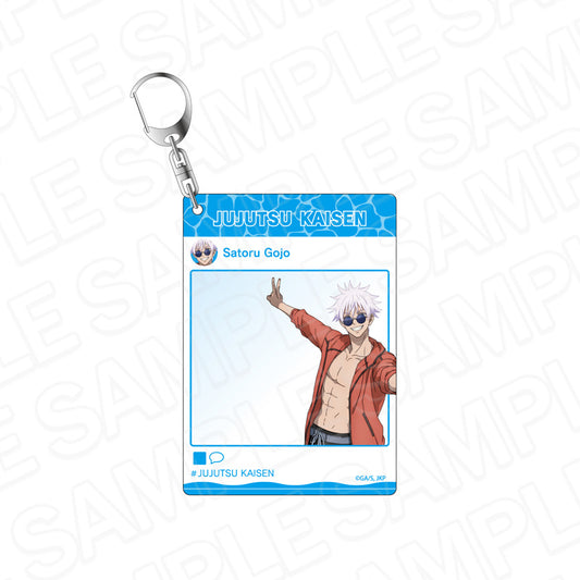 呪術廻戦 懐玉・玉折_インスタントフォト風キーホルダー 五条 悟 めんそーれ ver.