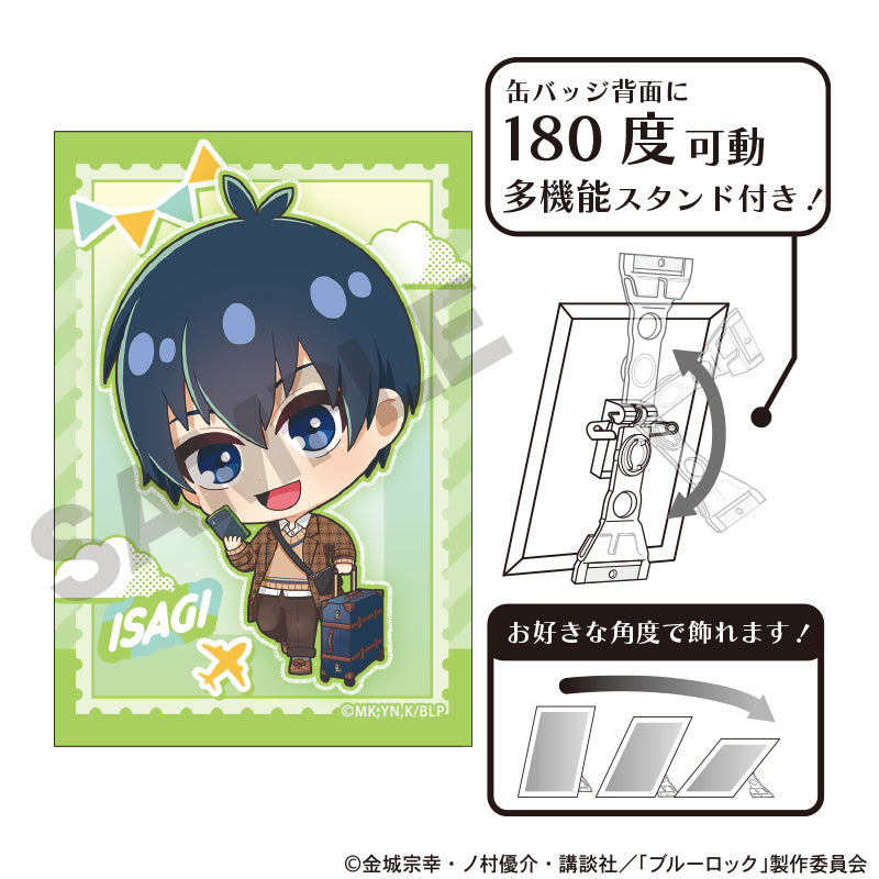 ブルーロック_アート缶バッジ　潔世一　ミニキャラ旅行