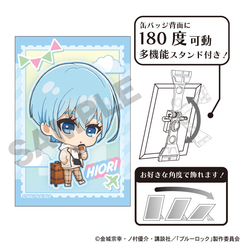 ブルーロック_アート缶バッジ　氷織羊　ミニキャラ旅行