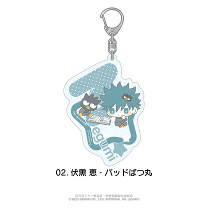 呪術廻戦 ×サンリオキャラクターズ_おなまえ入りアクリルキーホルダー 02.伏黒 恵・バッドばつ丸
