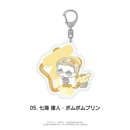 呪術廻戦 ×サンリオキャラクターズ_おなまえ入りアクリルキーホルダー 05.七海 建人・ポムポムプリン