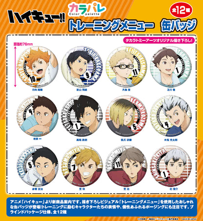 ハイキュー!!_カラパレ トレーニングメニュー 缶バッジ【BOX／12個入り】