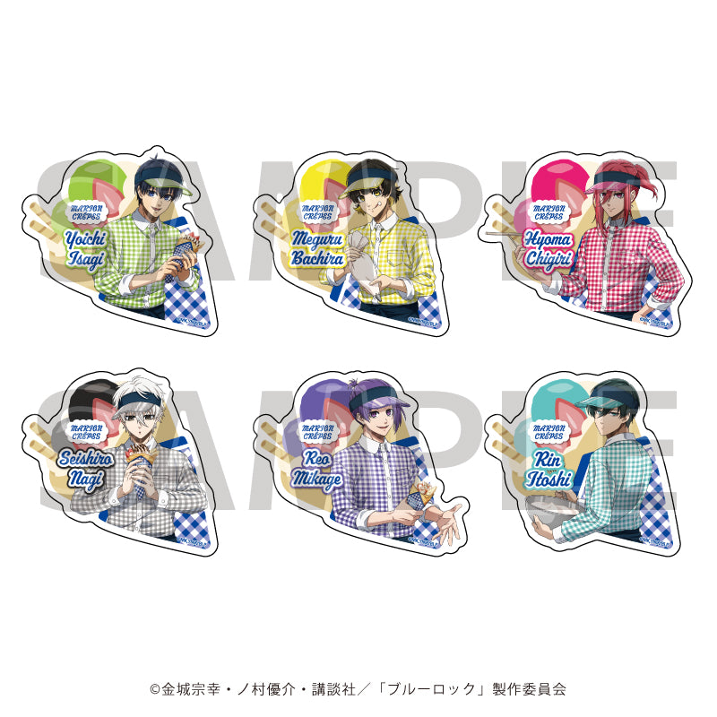 ブルーロック_ダイカットアクリルバッジ01/クレープ屋ver. BOX(全6種)(描き下ろしイラスト)【コンプリートBOX/6個入】