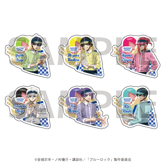 ブルーロック_ダイカットアクリルバッジ01/クレープ屋ver. BOX(全6種)(描き下ろしイラスト)【コンプリートBOX/6個入】
