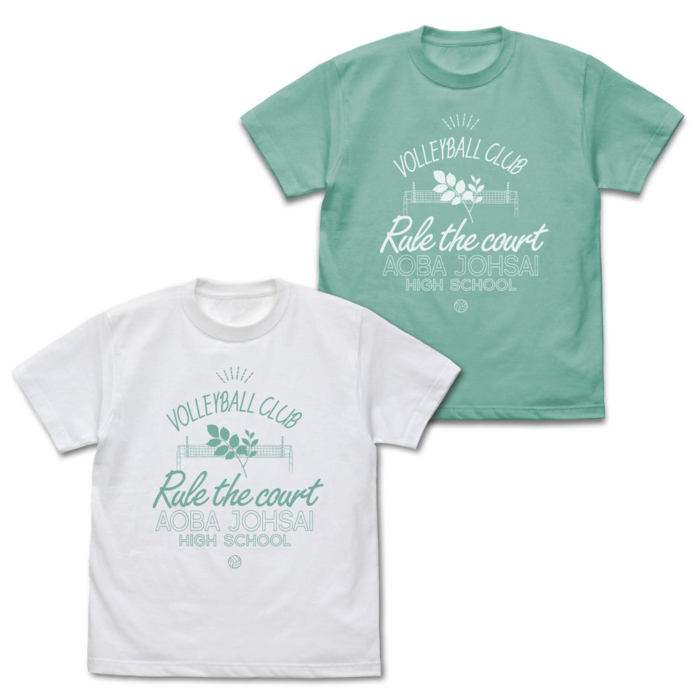 ハイキュー!!_青葉城西高校バレーボール部 アイコンマークカレッジ Tシャツ/WHITE