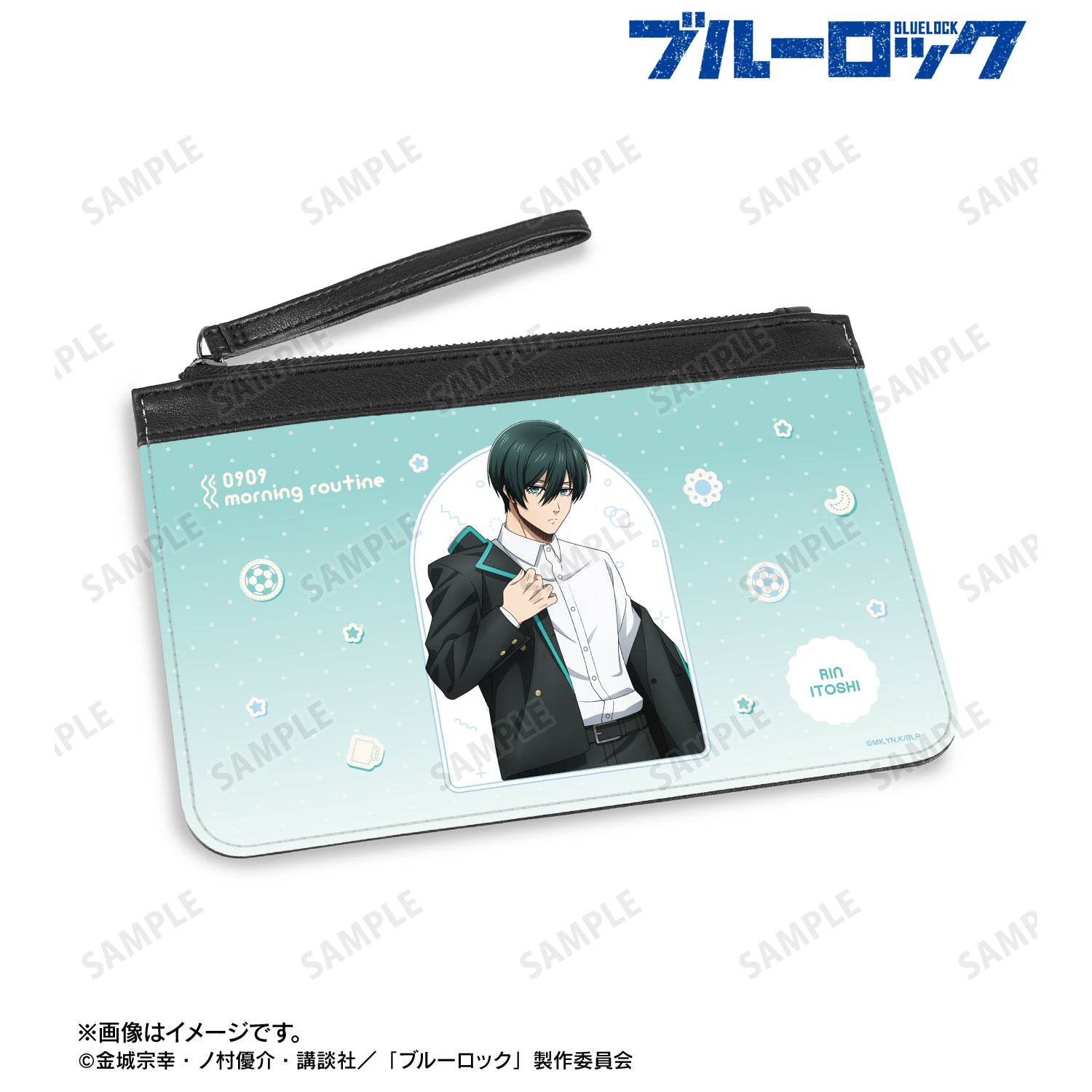 ブルーロック_描き下ろし 糸師 凛 モーニングルーティンver. PUレザーフラットポーチ