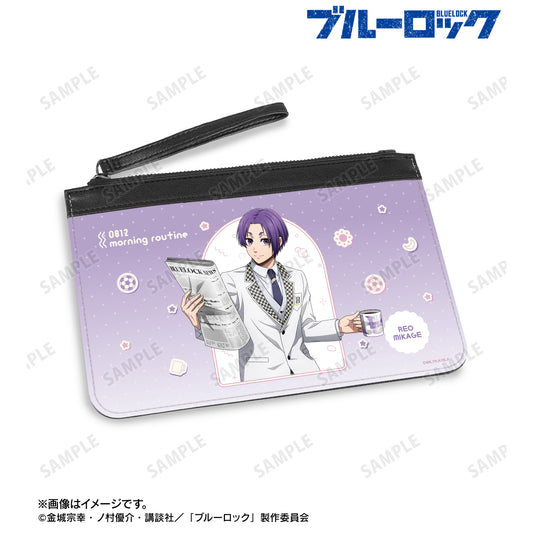 ブルーロック_描き下ろし 御影 玲王 モーニングルーティンver. PUレザーフラットポーチ