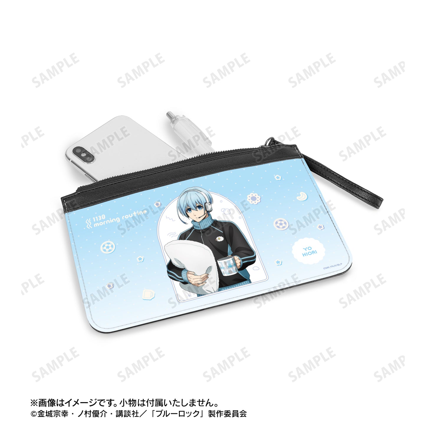 ブルーロック_描き下ろし 氷織 羊 モーニングルーティンver. PUレザーフラットポーチ