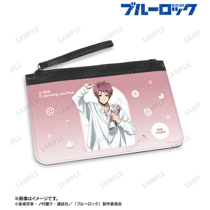 ブルーロック_描き下ろし 糸師 冴 モーニングルーティンver. PUレザーフラットポーチ