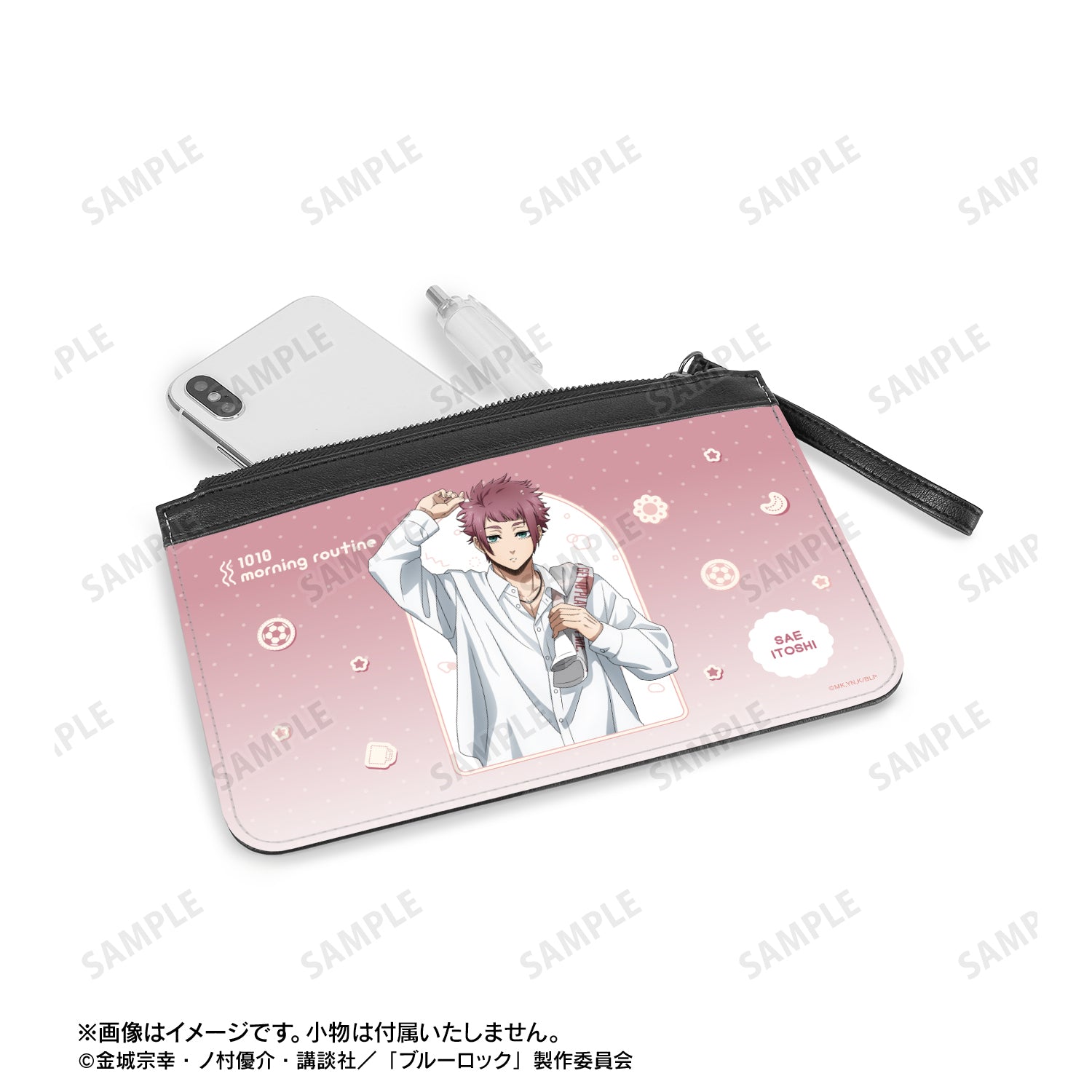 ブルーロック_描き下ろし 糸師 冴 モーニングルーティンver. PUレザーフラットポーチ