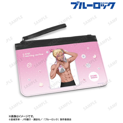 ブルーロック_描き下ろし 士道 龍聖 モーニングルーティンver. PUレザーフラットポーチ