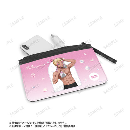 ブルーロック_描き下ろし 士道 龍聖 モーニングルーティンver. PUレザーフラットポーチ