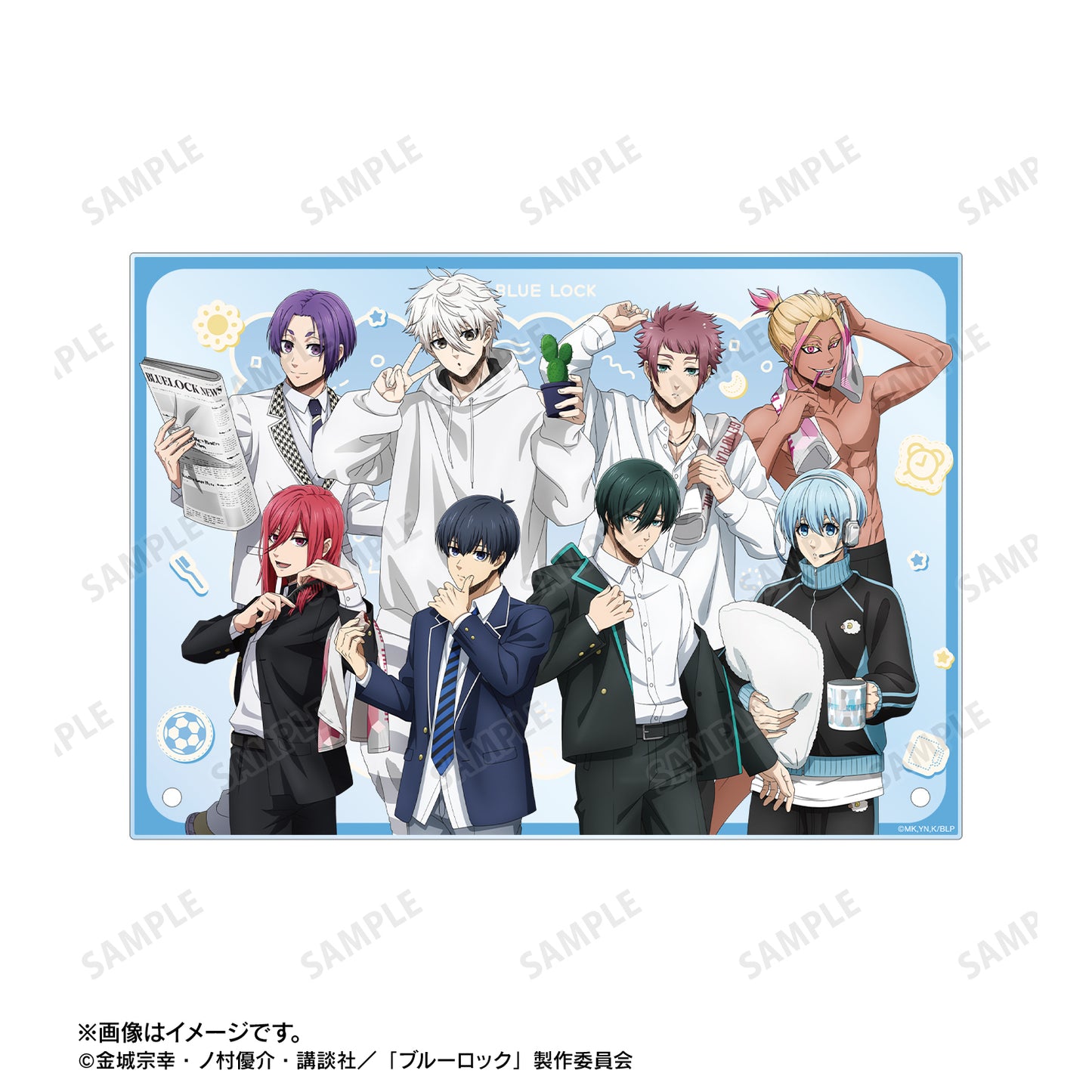 ブルーロック_描き下ろし 集合 モーニングルーティンver. A5アクリルパネル