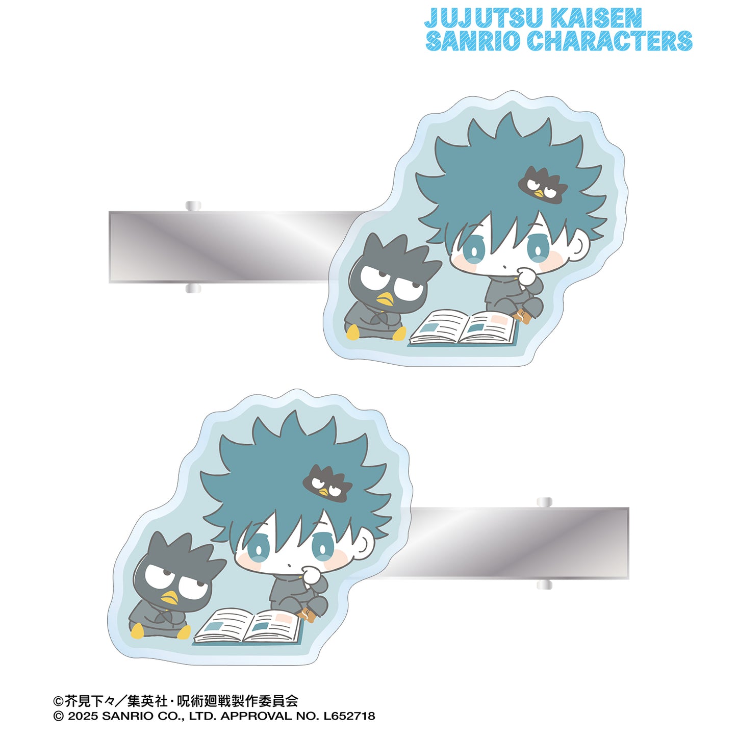 呪術廻戦×サンリオキャラクターズ_伏黒 恵×バッドばつ丸 アクリルヘアクリップ2個セット