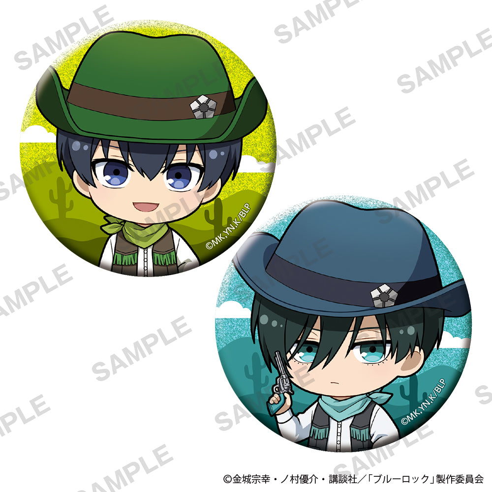 ブルーロック_ミニキャラきらきら缶バッジセット カウボーイ Ver. 潔 世一 糸師 凛 セット
