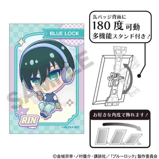 ブルーロック_アート缶バッジ　糸師凛　ゆめかわスポーティ
